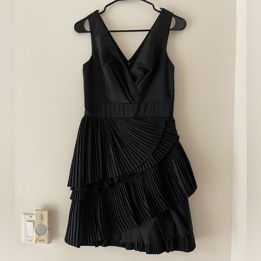 Elegant Black Pleated Dress